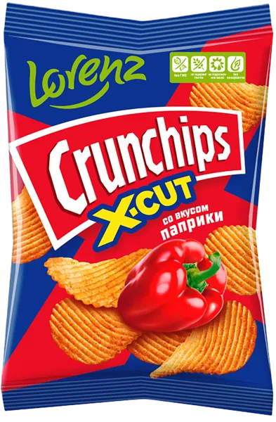 Изображение Чипсы картофельные Лоренц Кранчипс Рифленные паприка Лоренц м/у, 70 г