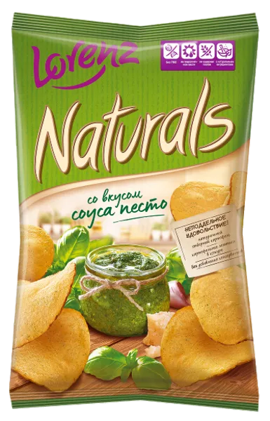 Изображение Чипсы картофельные Лоренц Натуралс соус песто Лоренц м/у, 100 г
