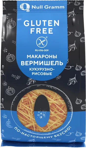 Изображение Макароны кукурузно-рисовые Ноль грамм вермишель без глютена ПКДДП м/у, 300 г