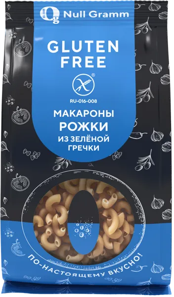 Изображение Макароны из зеленой гречки Ноль грамм рожки без глютена ПКДДП м/у, 300 г