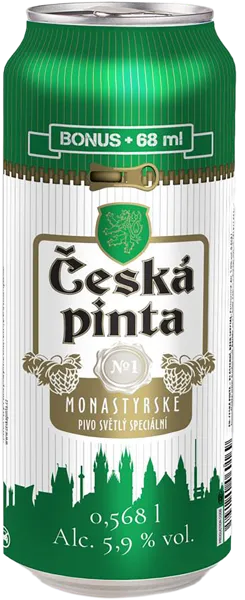 Изображение Пиво светлое Лагер 5,9% Чешска Пинта Монастырске Чешска Пинта ж/б, 0,568 л
