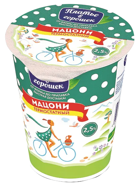 Изображение Мацони 2,5% термостатный Платье в горошек Новокубанский МК п/б, 300 мл