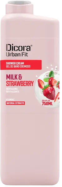 Изображение Гель для душа Дикора клубника и молоко Нувария Глобал п/у, 750 мл