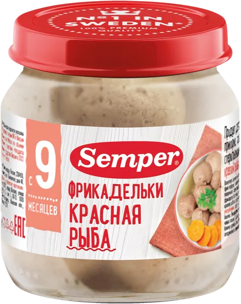 Изображение Фрикадельки с 9 мес Сэмпер красная рыба Амеко-Калининград с/б, 100 г