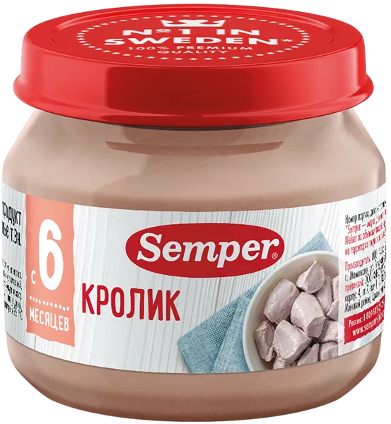 Изображение Пюре с 6 мес Сэмпер кролик Амеко-Калининград с/б, 80 г