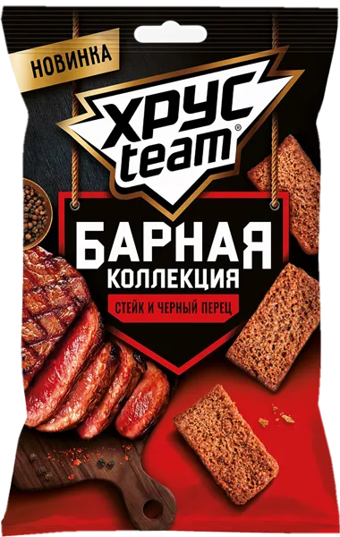 Изображение Сухарики пшеничные Хрустим Барная Коллекция стейк черный перец Фрито Лей м/у, 70 г