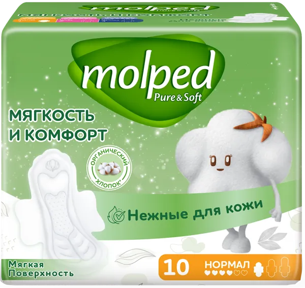 Изображение Прокладки ежедневные Молпед мягкость и комфорт нормал Хаят Маркетинг к/у, 10 шт