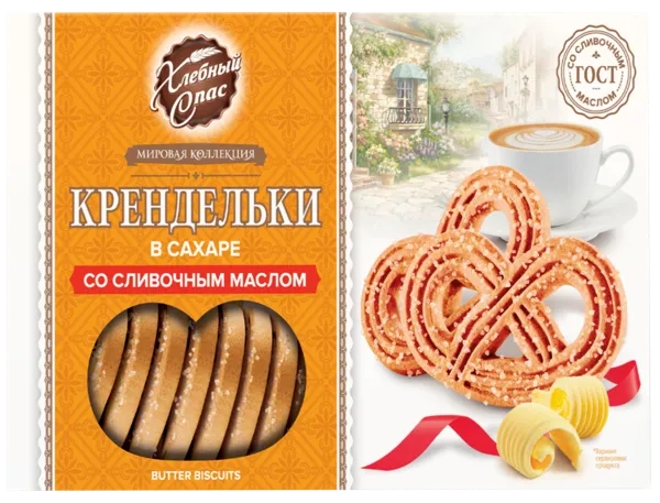 Изображение Печенье сливочное Хлебный спас крендельки в сахаре Диал-К кор, 320 г