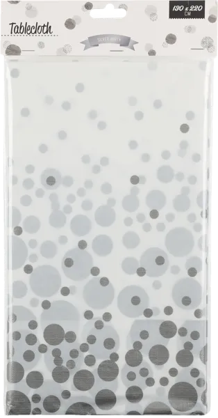Изображение Скатерть 130*220см белая Купман серебристые конфетти Купман Интернэшнл м/у, 1 шт