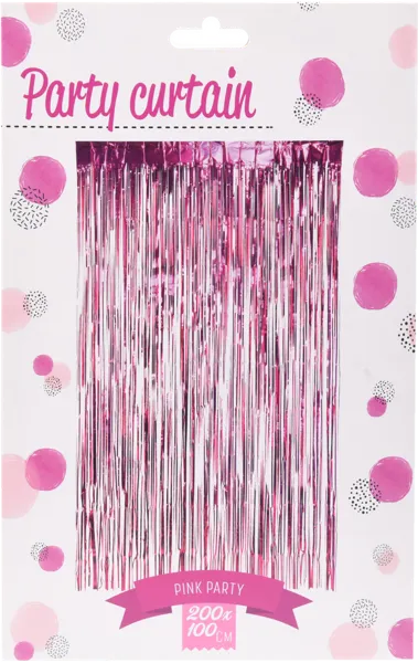 Изображение Штора 200*100см для фотозоны Купман дождик розовая Купман Интернэшнл м/у, 1 шт