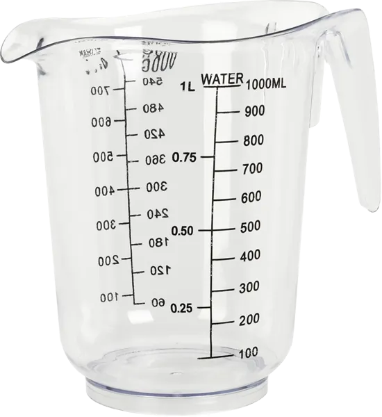 Изображение Стакан 1л мерный Купман прозрачный пластик Купман Интернэшнл , 1 шт