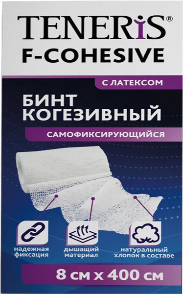 Изображение Бинт 8*400см тканевый Тенерис самофиксирующийся Хелслаб ООО к/у, 1 шт