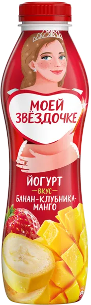 Изображение Йогурт питьевой Чудо банан клубника манго ВБД п/б, 680 мл