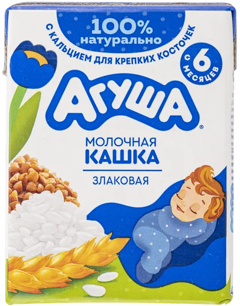 Изображение Каша с 6 мес с молоком Агуша Засыпай-ка злаковая ВБД т/п, 190 г