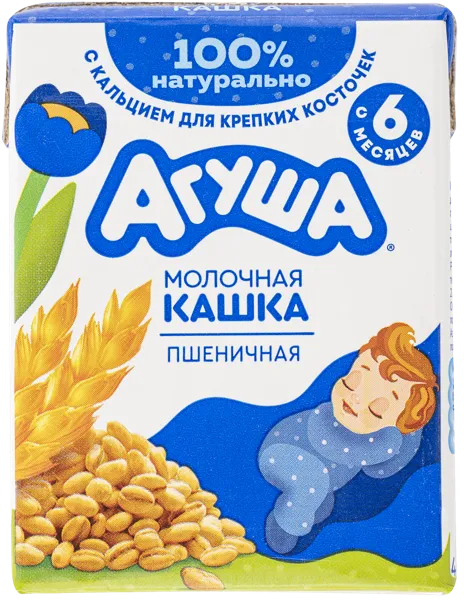 Изображение Каша с 6 мес с молоком Агуша Засыпай-ка пшеничная ВБД т/п, 190 г