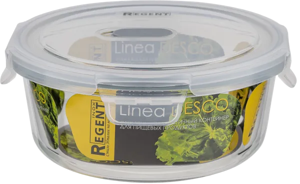 Изображение Контейнер 950мл стекло Регент инокс круглый герметичный Регент Рус , 1 шт