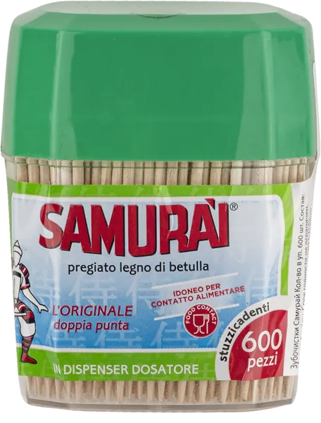 Изображение Зубочистки бамбуковые Самурай с дозатором Сисма к/у, 350 шт