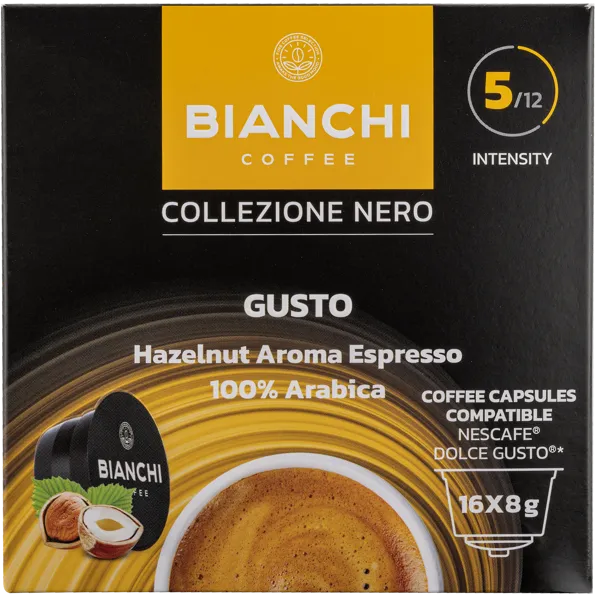 Изображение Кофе в капсулах 16 шт Бианчи Лесной орех 50% арабика Бианчи Кофе кор, 128 г