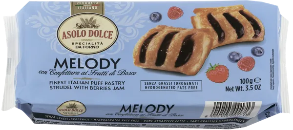 Изображение Штрудель слоеный Азоло Дольче с ягодным джемом Азоло Дольче м/у, 100 г