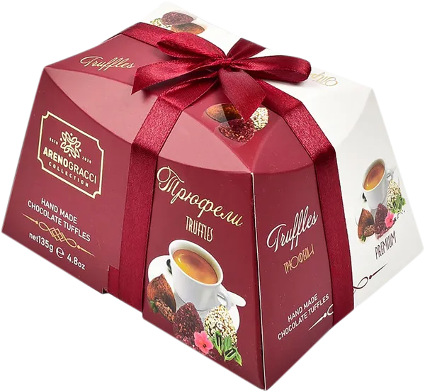 Изображение Конфеты г.Краснодар Арено Грачи пирамида бордовая шоколадные Звезда Кубани кор, 135 г