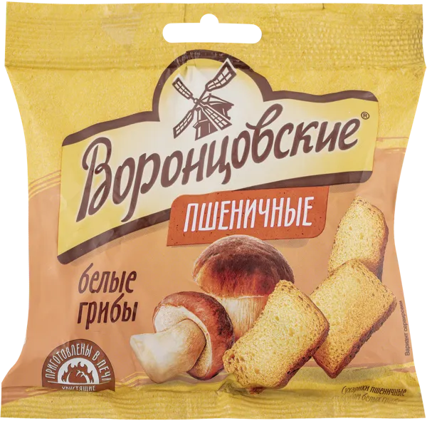 Изображение Сухарики пшеничные Воронцовские белые грибы ТД м/у, 80 г