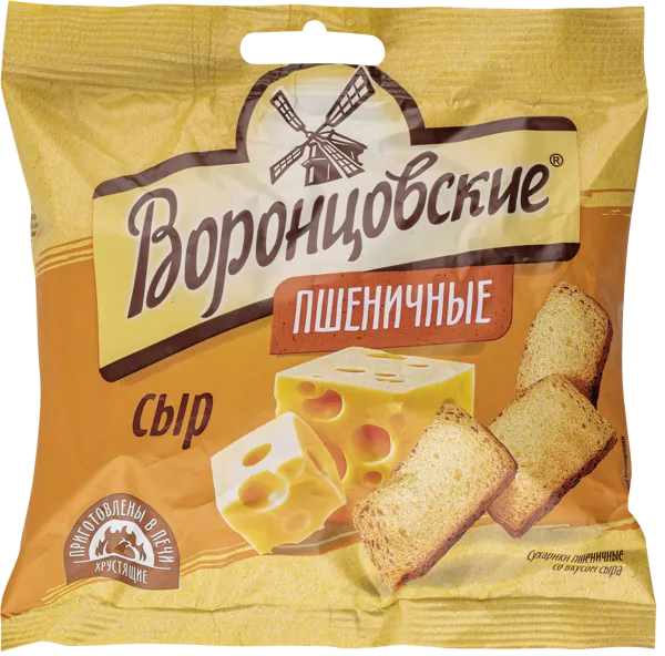 Изображение Сухарики пшеничные Воронцовские сыр ТД м/у, 80 г