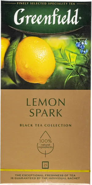 Изображение Чай черный в пакетиках Гринфилд лимон спарк Орими Трейд кор, 25*1,5 г