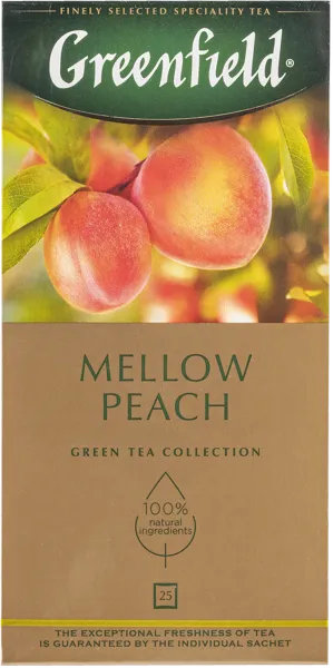 Изображение Чай зеленый в пакетиках Гринфилд мэллоу пич Орими Трейд кор, 25*2 г