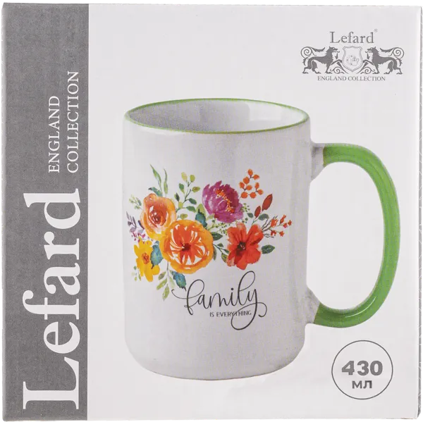 Изображение Кружка 430мл кремовая Лефард фэмили цветы Лефард , 1 шт