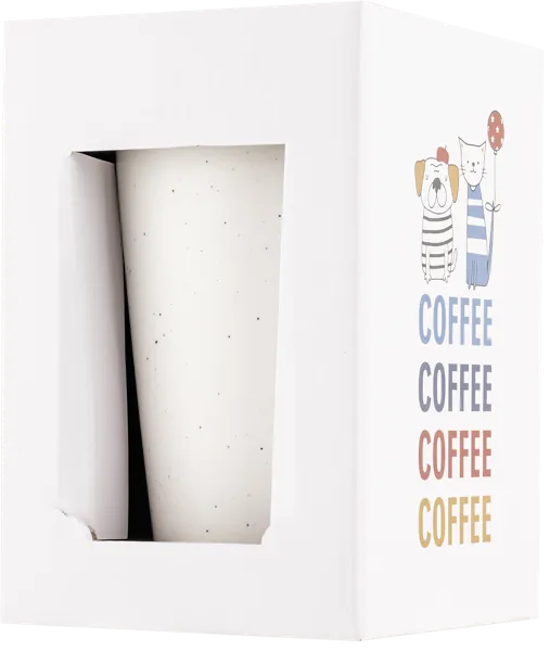 Изображение Кружка 390мл с крышкой Лефард животные с шариком белая Лефард , 1 шт