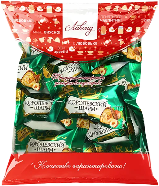 Изображение Конфеты вафельные Королевский Шарм с ореховой начинкой Лаконд м/у, 100 г