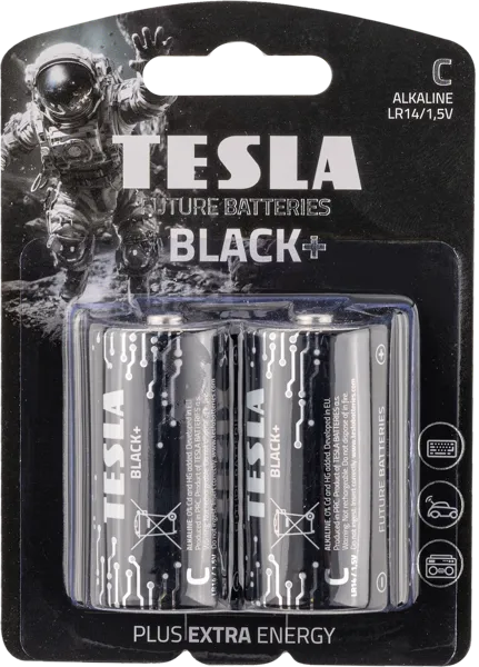 Изображение Батарейка С ЛР14 1,5 вольт Тесла блэк Тесла Баттерис к/у, 2 шт