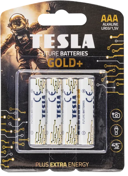 Изображение Батарейка ААА ЛР03 1,5 вольт Тесла голд Тесла Баттерис к/у, 4 шт