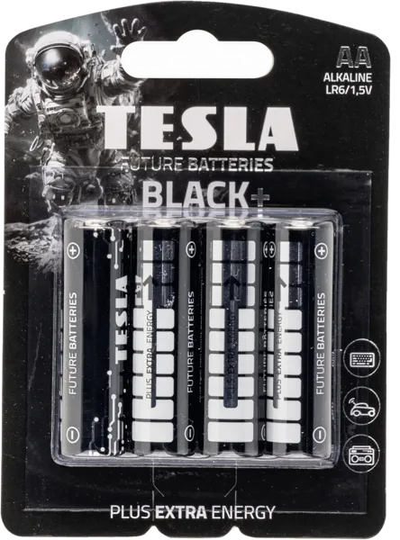 Изображение Батарейка АА ЛР6 1,5 вольт Тесла блэк Тесла Баттерис к/у, 4 шт