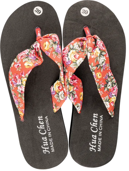 Изображение Шлепанцы размер 39 женские Танаис флауэр микс черные Югпродторг , 1 пара