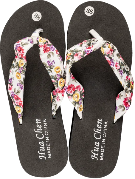 Изображение Шлепанцы размер 38 женские Танаис флауэр микс черные Югпродторг , 1 пара