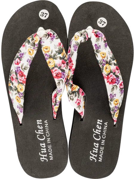 Изображение Шлепанцы размер 37 женские Танаис флауэр микс черные Югпродторг , 1 пара