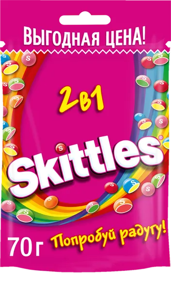 Изображение Драже в глазури Скитлс 2 в 1 Марс м/у, 70 г