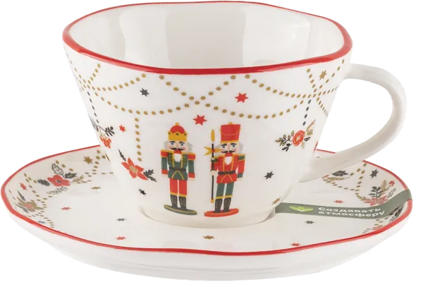 Изображение Чайная пара 125мл красно-белая Табрис щелкунчик рождество Ловинг Хоум к/у, 1 шт