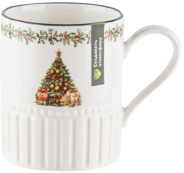 Изображение Кружка 380мл бело-зеленая Табрис рождество Ловинг Хоум к/у, 1 шт
