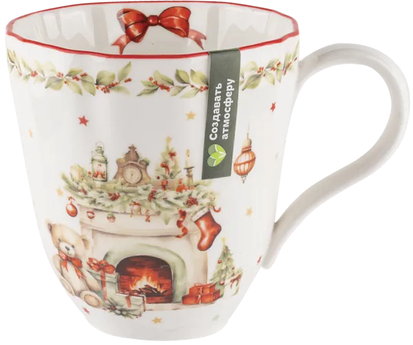 Изображение Кружка 350мл красно-белая Табрис винтажное рождество Ловинг Хоум к/у, 1 шт