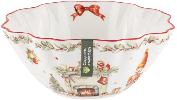 Изображение Миска 16см красно-белая Табрис винтажное рождество Ловинг Хоум к/у, 1 шт