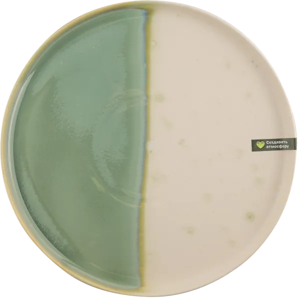 Изображение Тарелка 25см бело-зеленая Табрис нефритовый пляж Ловинг Хоум , 1 шт