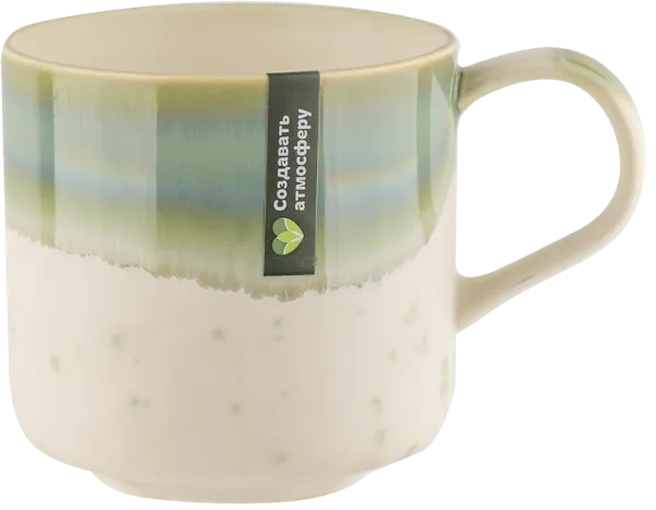 Изображение Кружка 360мл бело-зеленая Табрис нефритовый пляж Ловинг Хоум , 1 шт