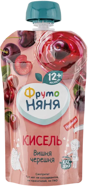 Изображение Кисель с 12 мес Фрутоняня вишня черешня Прогресс м/у, 130 г