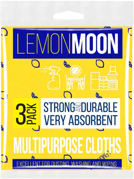 Изображение Салфетка 38см для кухни Лемон Мун вискоза желтая Абразивные технологии м/у, 3 шт