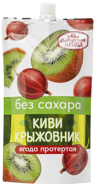 Изображение Ягоды без сахара протертые Сибирская ягода киви крыжовник ТПК САВА м/у, 250 г