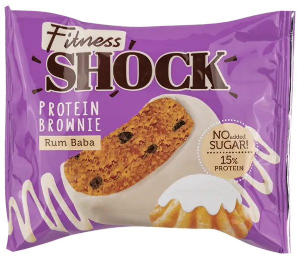 Изображение Пирожное протеиновое Фитнес шок брауни белый шок ром баба Фитнес десерты м/у, 50 г