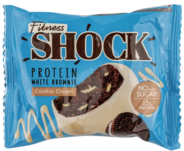 Изображение Пирожное протеиновое Фитнес шок брауни белый шок печенье Фитнес десерты м/у, 50 г