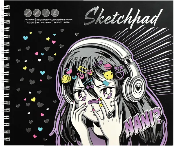Изображение Скетчпад 30л 160г рисовальный Феникс+ А5 манга Феникс+ , 1 шт
